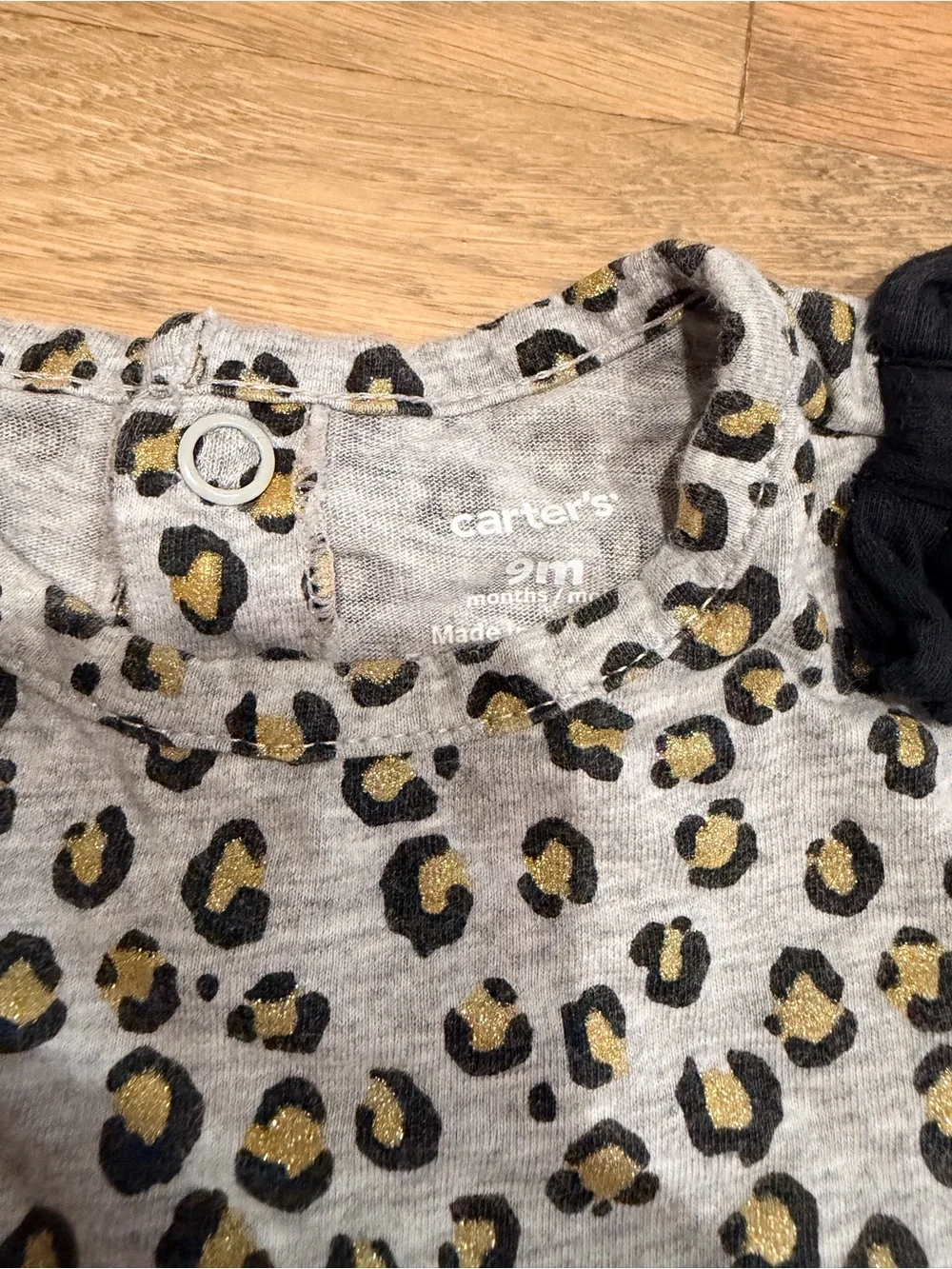 Carter’s baby girl leopard print shirt dress with bow accents